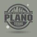 Stamp or label with text Plano, Texas inside