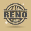 Stamp or label with text Reno, Nevada inside