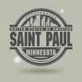 Stamp or label with text Saint Paul, Minnesota inside