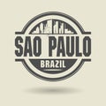 Stamp or label with text Sao Paulo, Brazil inside