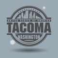 Stamp or label with text Tacoma, Washington inside