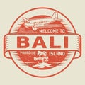 Stamp with the text Welcome to Bali, Paradise island