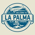 Stamp with the text Welcome to La Palma, Canary Islands