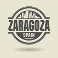 Stamp or label with text Zaragoza, Spain inside