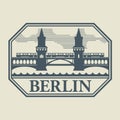 Stamp or label with word Berlin inside