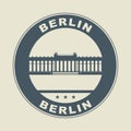 Stamp or label with word Berlin inside