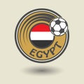 Stamp or label with word Egypt, football theme