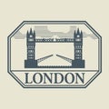 Stamp or label with word London inside