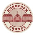 Stamp or label Bordeaux, France