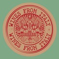 Stamp or label with words Wines From Italy