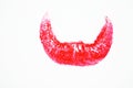 Stamp of lipstick kiss , close up