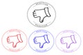 Logo stamp  rejection thumbs down Royalty Free Stock Photo