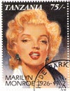 Stamp with Marilyn Monroe Royalty Free Stock Photo