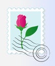 Stamp mark with rose Royalty Free Stock Photo