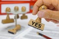 Stamp marked with yes Royalty Free Stock Photo