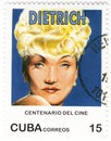 Stamp with Marlene Dietrich Royalty Free Stock Photo