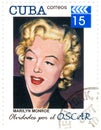 Stamp with Merilyn Monroe Royalty Free Stock Photo
