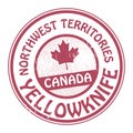 Stamp with name of Canada, Northwest territories and Yellowknife