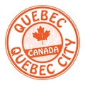 Stamp with name of Canada, Quebec and Quebec City