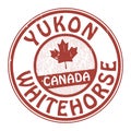 Stamp with name of Canada, Yukon and Whitehorse