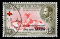 Stamp With Overprint In Black printed in Ethiopia shows Centenary of the Red Cross series