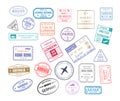 Stamp in passport for traveling an open passport Royalty Free Stock Photo
