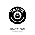 stamp for passports icon in trendy design style. stamp for passports icon isolated on white background. stamp for passports vector