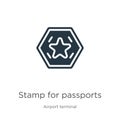 Stamp for passports icon vector. Trendy flat stamp for passports icon from airport terminal collection isolated on white