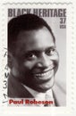 Stamp with Paul Robeson Royalty Free Stock Photo