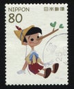 Stamp Pinocchio with branch