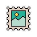 Stamp postal service isolated icon