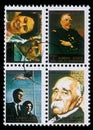 Stamp printed by Ajman shows famous people