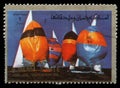 Stamp printed in the Ajman shows Sailing, Summer Olympics