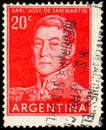 Stamp printed by Argentina, shows General Jose de San Martin Royalty Free Stock Photo