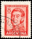 Stamp printed by Argentina, shows General Jose de San Martin Royalty Free Stock Photo