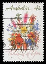 Stamp printed in Australia shows the Bunch of flowers Royalty Free Stock Photo