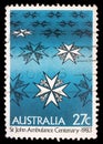 Stamp printed in Australia shows st john ambulance centenary