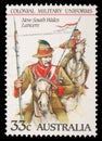 Stamp printed in Australia shows New South Wales Lancers Royalty Free Stock Photo