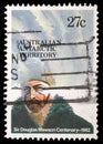 Stamp printed in Australian Antartic Territory dedicated to Sir Douglas Mawson