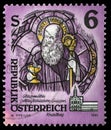 Stamp printed in Austria from the Monasteries and Abbeys issue shows St. Benedict of Nursia, Mariastern Abbey, Gw Royalty Free Stock Photo