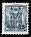 Stamp printed in the Austria shows Christkindl Church