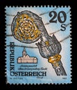 Stamp printed in the Austria shows Crosier, Fiecht Monastery, Tirol