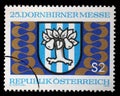 Stamp printed by Austria, shows Dornbirn Fair Emblem