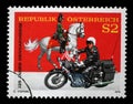 Stamp printed by Austria, shows Gendarmes Royalty Free Stock Photo