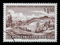 Stamp printed in Austria shows Iron mining at Erzberg