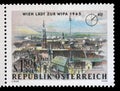 Stamp printed in Austria shows North East Vienna