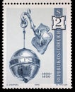 Stamp printed in Austria shows Old Clock 1450-1550 Royalty Free Stock Photo