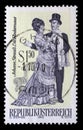 Stamp printed in Austria, shows the operetta Die Fledermaus, by Johann Strauss