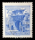 Stamp printed in Austria shows Vienna Hofburg: Schweizertor Royalty Free Stock Photo