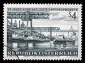 Stamp printed in austria shows Voest Linz Hafengelande